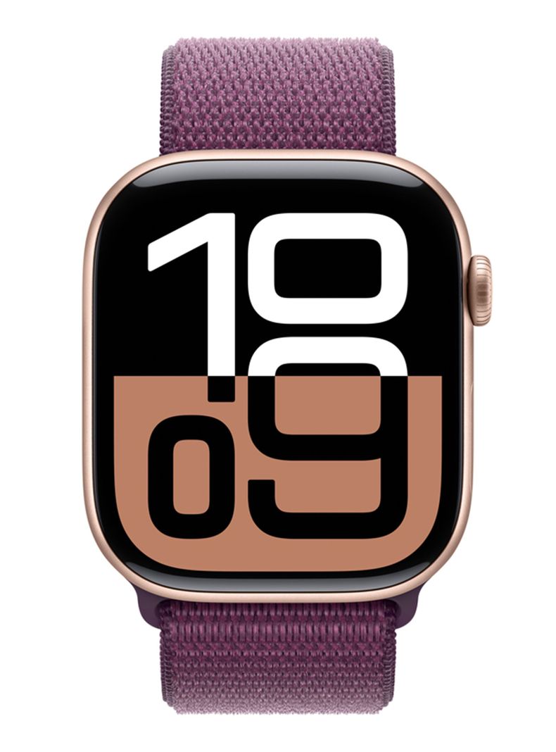 Apple Watch Series 10 GPS Caja Aluminio Oro Rosado 46mm Correa Loop Deportiva Ciruela-1
