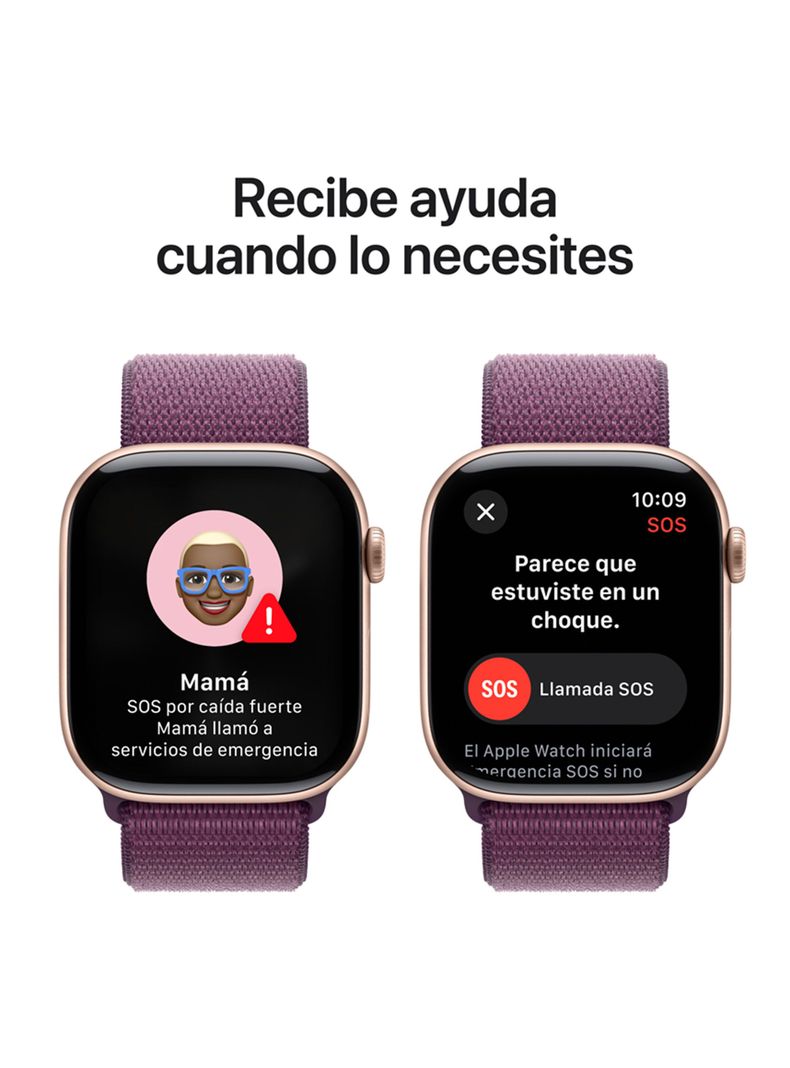 Apple Watch Series 10 GPS Caja Aluminio Oro Rosado 46mm Correa Loop Deportiva Ciruela-5