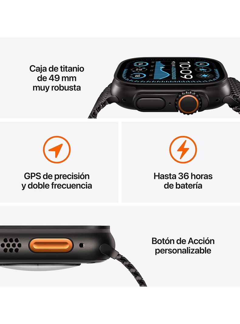 Apple Watch Ultra 2 GPS + Cellular Caja Titanio Natural 49mm Correa Loop Alpine Canela Talla L-2