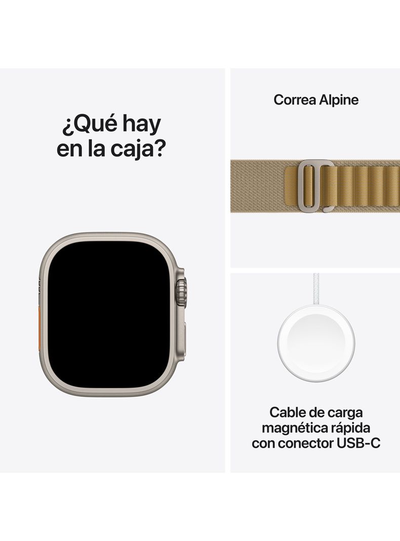 Apple Watch Ultra 2 GPS + Cellular Caja Titanio Natural 49mm Correa Loop Alpine Canela Talla L-8