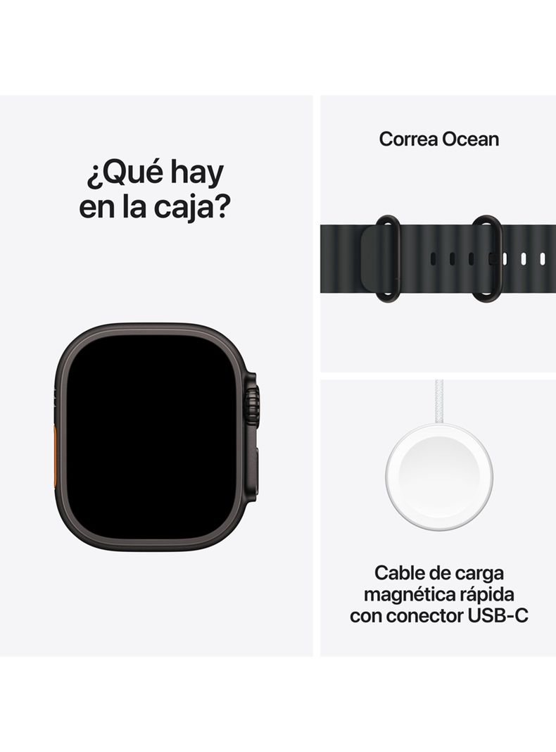 Apple Watch Ultra 2 GPS + Cellular Caja Titanio Negro 49 mm Correa Ocean Negra-8