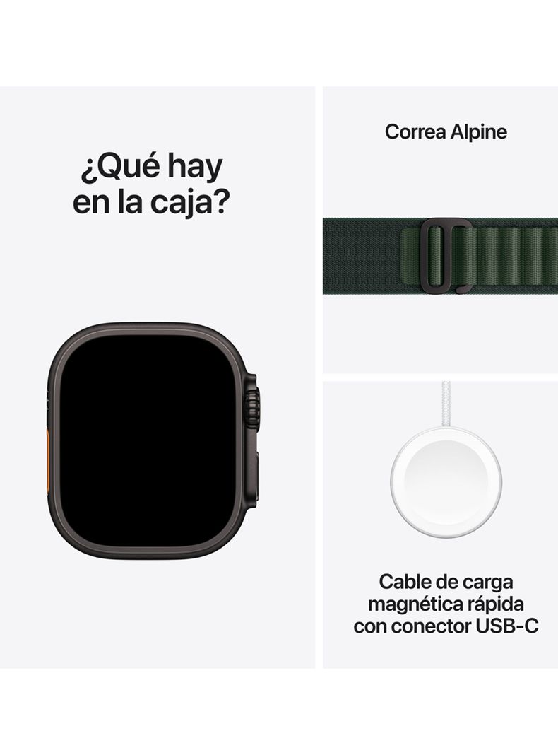 Apple Watch Ultra 2 GPS + Cellular Caja Titanio Negro 49 mm Correa Loop Alpine Verde Oscuro Talla M-8