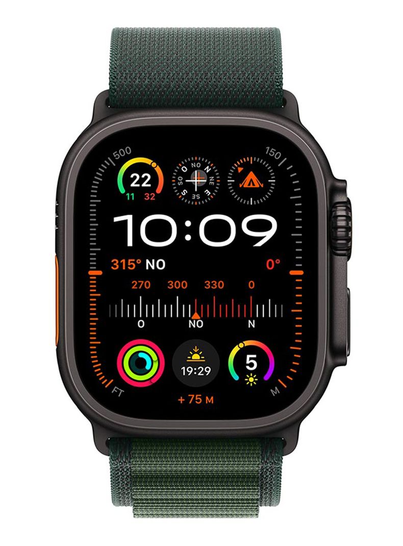 Apple Watch Ultra 2 GPS + Cellular Caja Titanio Negro 49 mm Correa Loop Alpine Verde Oscuro Talla M-1