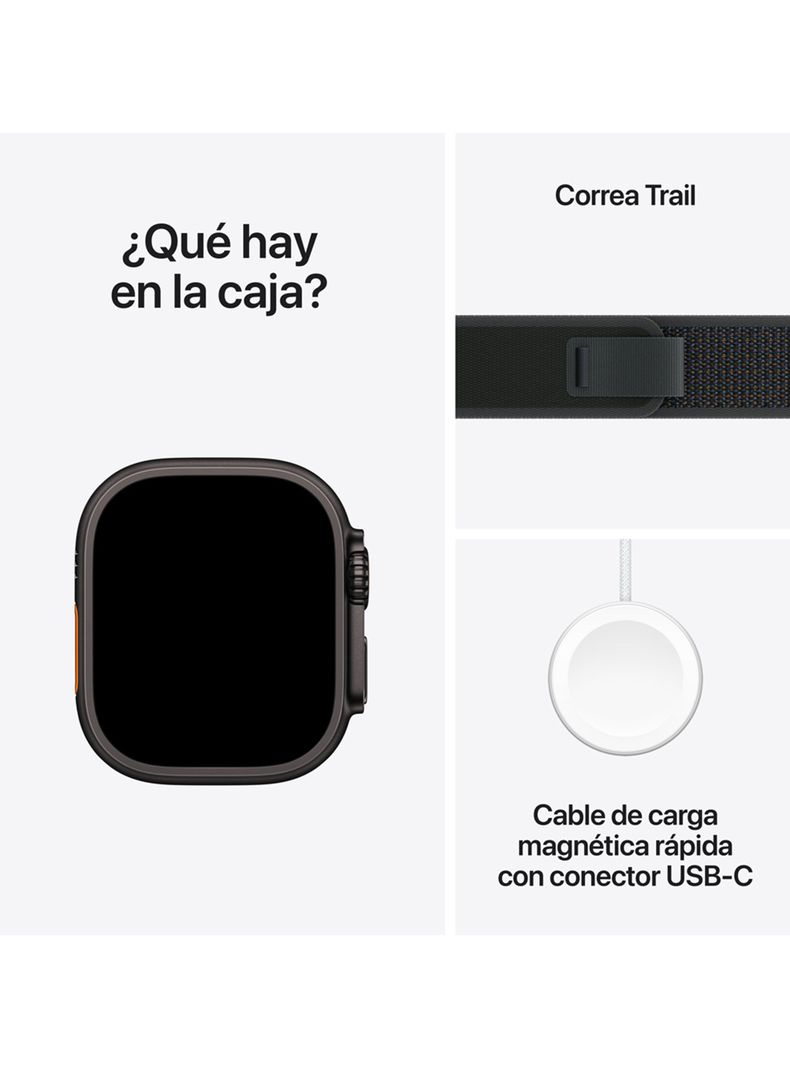 Apple Watch Ultra 2 GPS + Cellular Caja Titanio Negro 49 mm Correa Loop Trail Negra Talla M/L-8