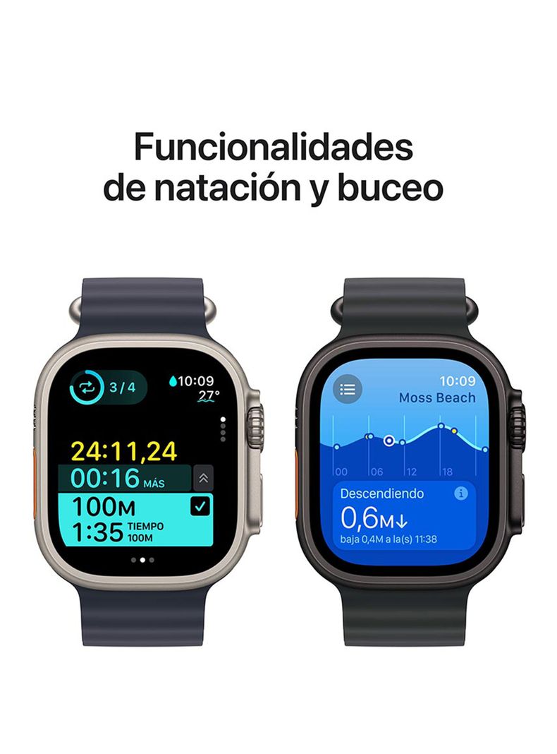Apple Watch Ultra 2 GPS + Cellular Caja Titanio Negro 49 mm Correa Loop Trail Negra Talla M/L-4