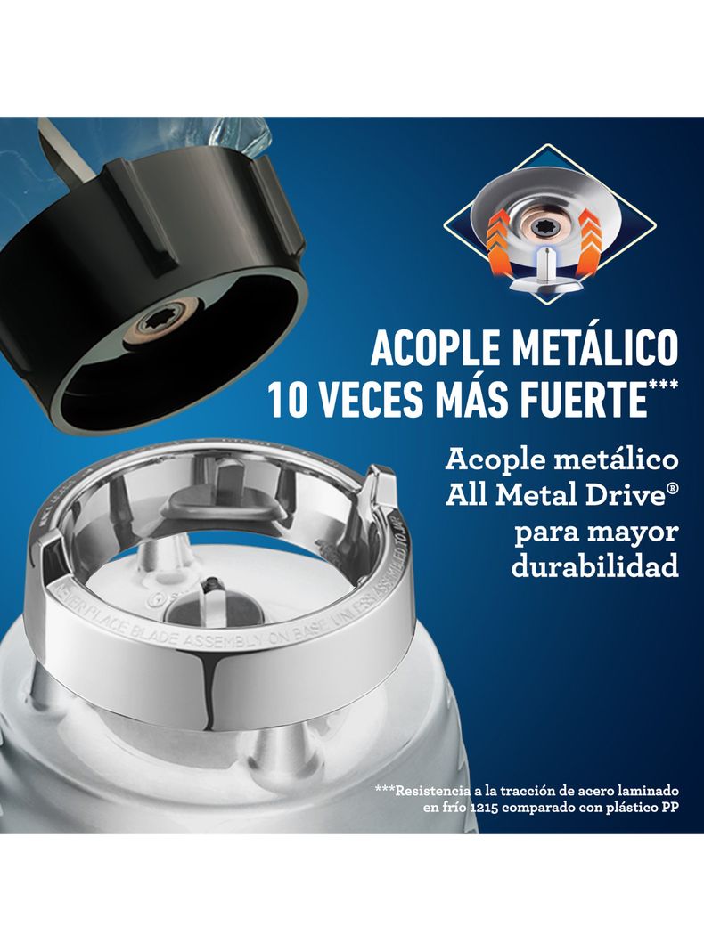 Licuadora 3 Velocidades 700W Perilla Ergonómica Cromo-4