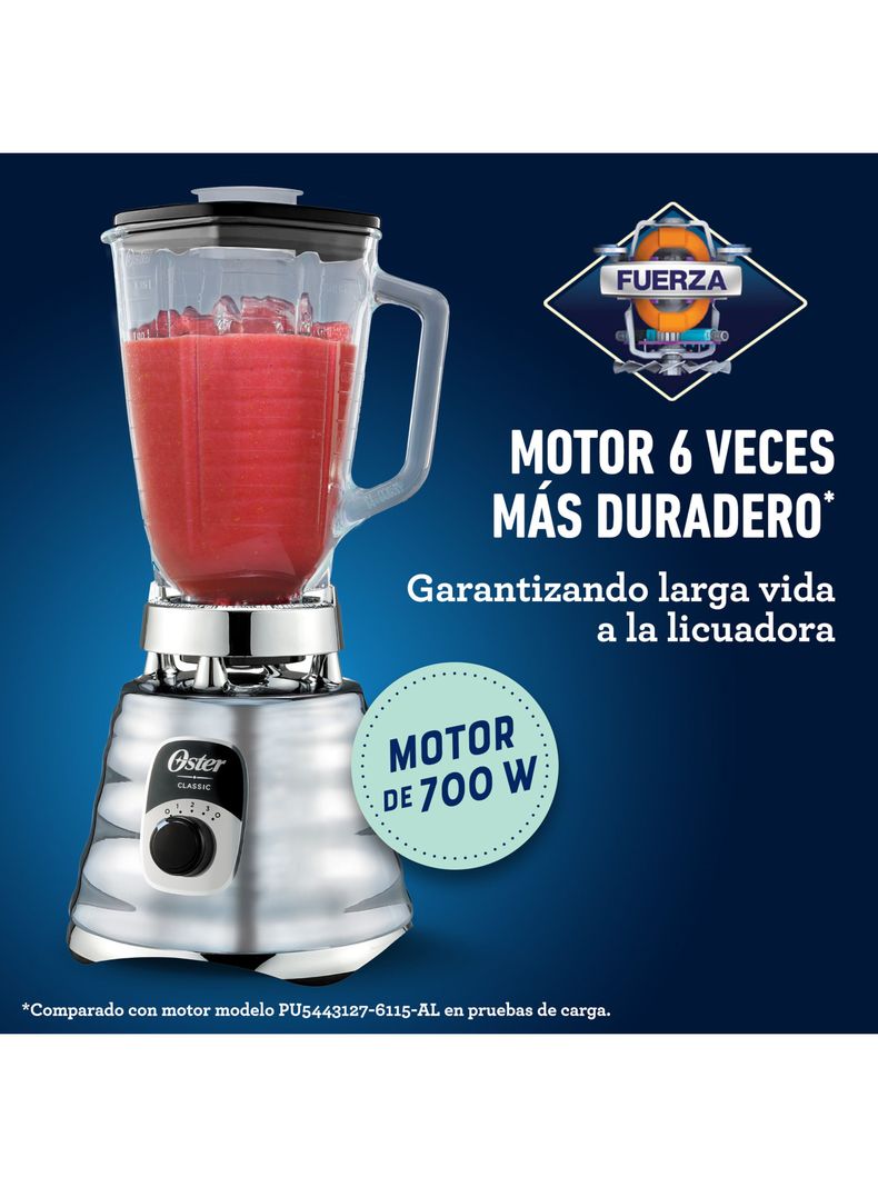 Licuadora 3 Velocidades 700W Perilla Ergonómica Cromo-2