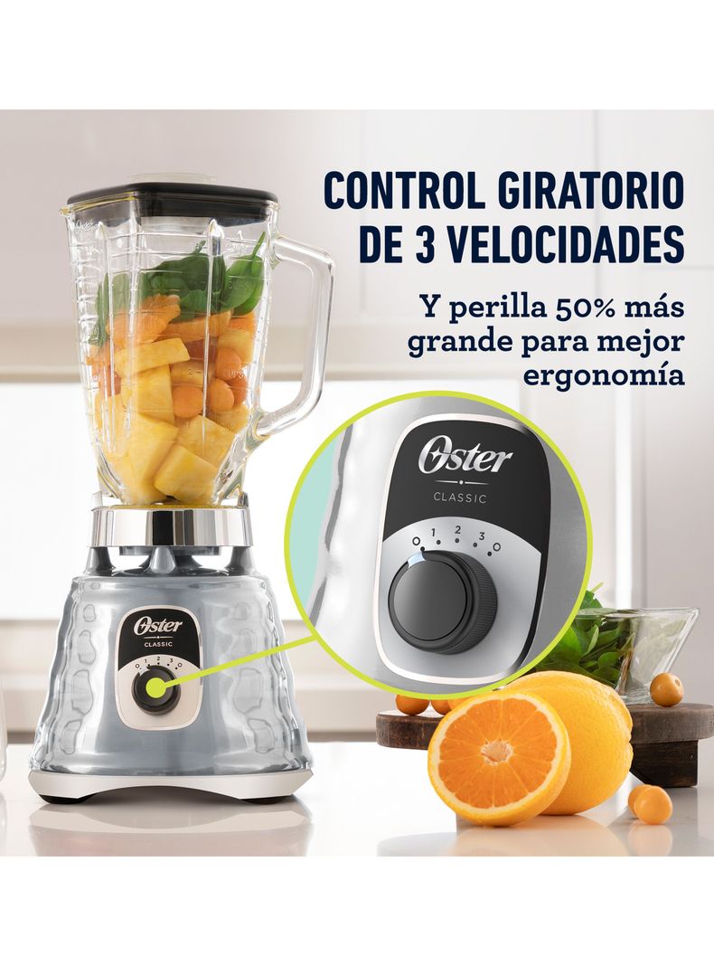 Licuadora 3 Velocidades 700W Perilla Ergonómica Cromo-6