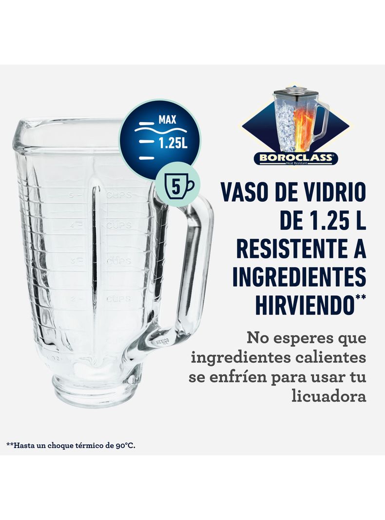 Licuadora 3 Velocidades 700W Perilla Ergonómica Cromo-3