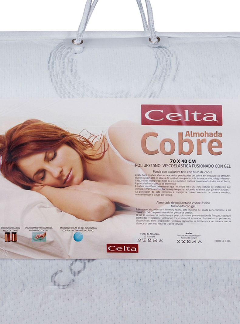 Almohada Viscoelástica Viscogel Cobre 70 x 40 cm-1