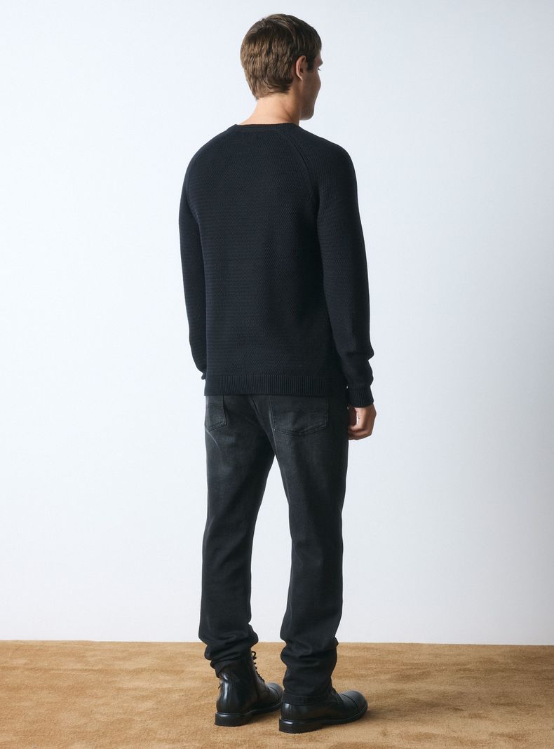 Sweater R-Neck Texturado Tejido-5