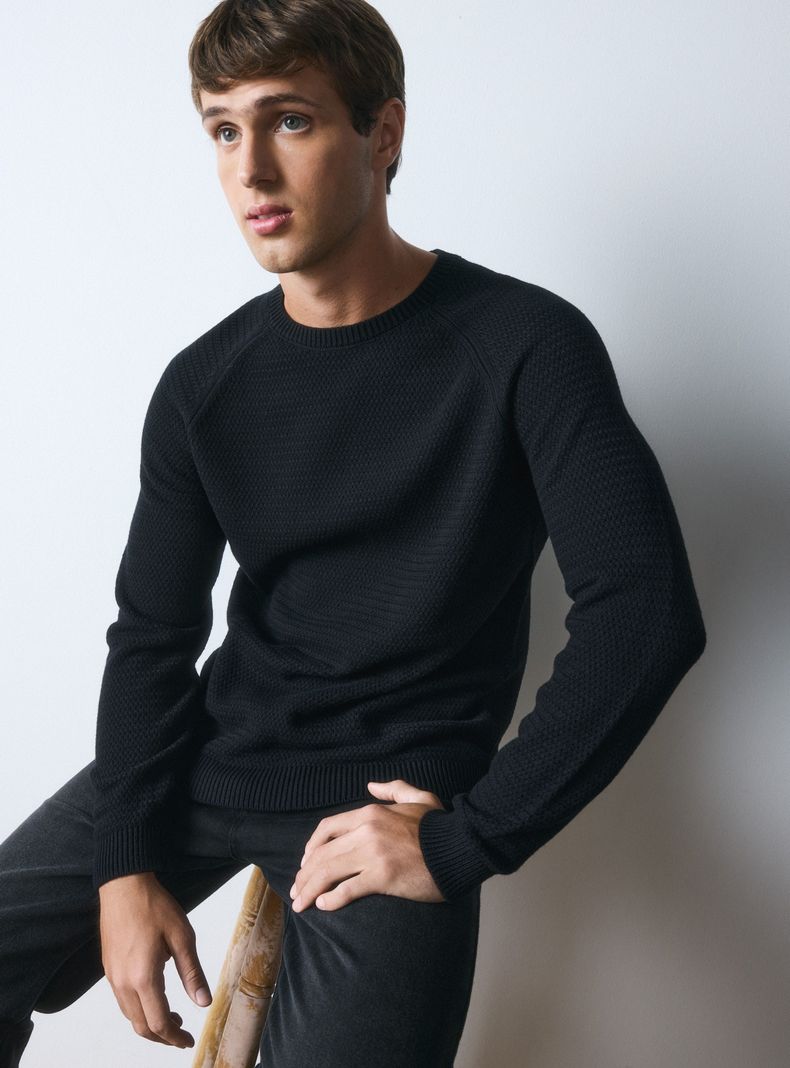 Sweater R-Neck Texturado Tejido-3