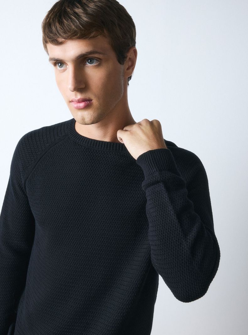 Sweater R-Neck Texturado Tejido-2
