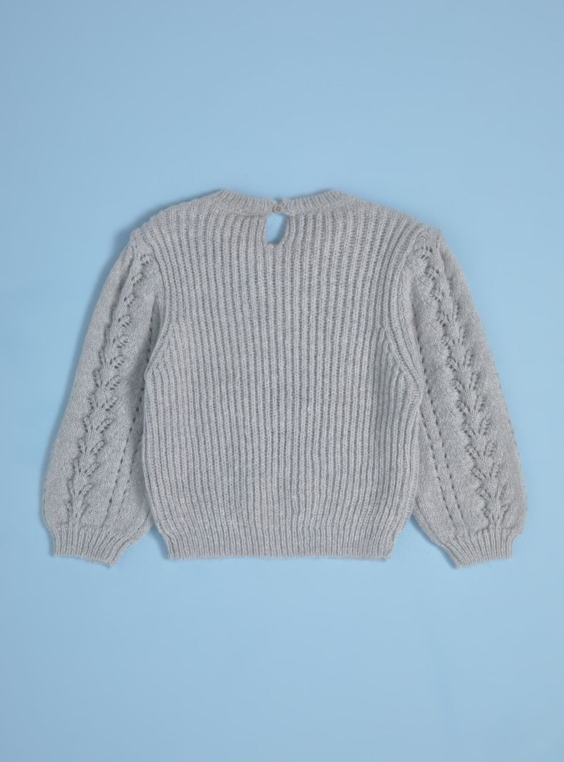 Sweater con Detalles en el Cuello y Mangas-1