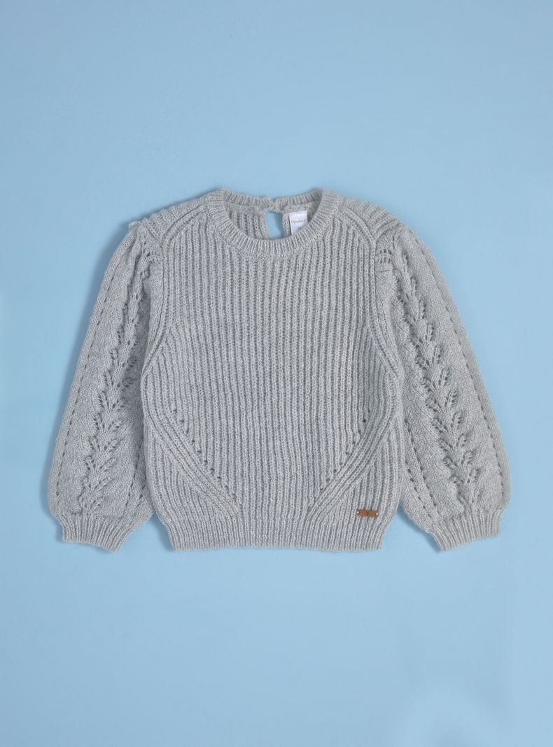 Sweater con Detalles en el Cuello y Mangas-0