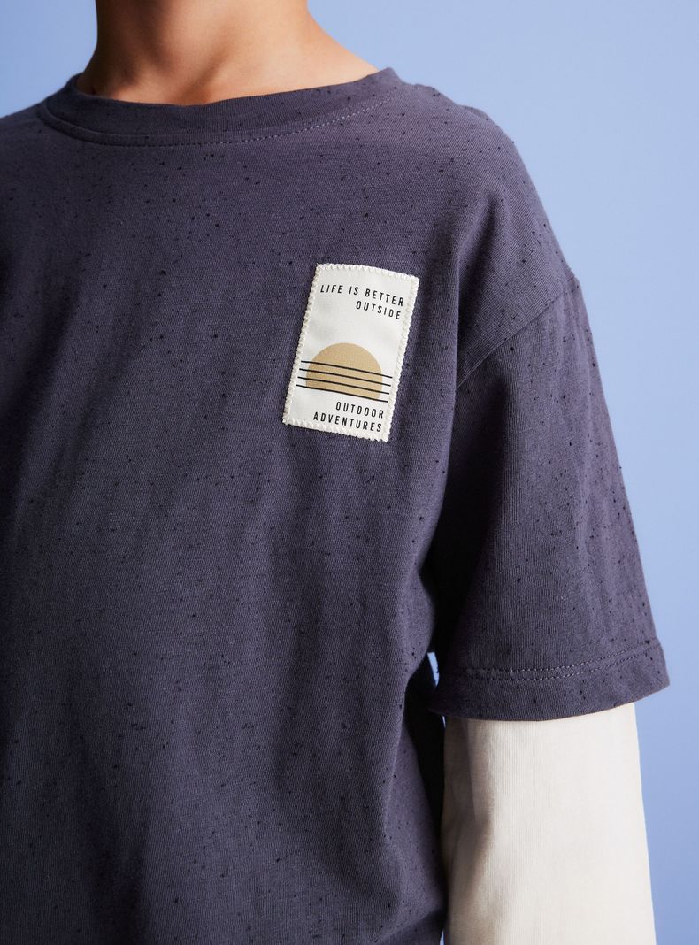 Polera Nep Doble Manga Parche-1