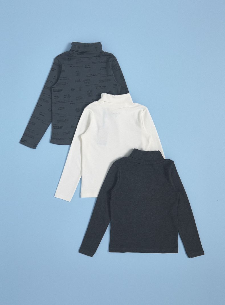 Polera Tripack Liso Estampado-1