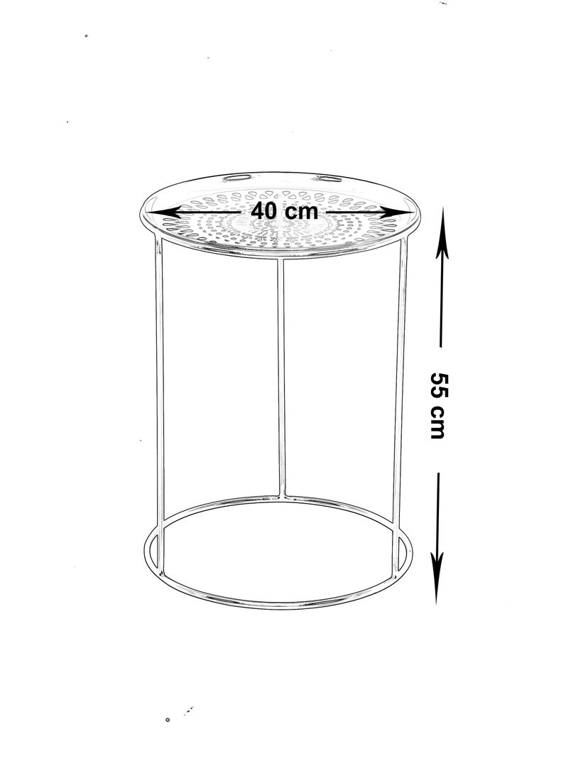 Mesa Lateral Tallada Metal 40 cm-2