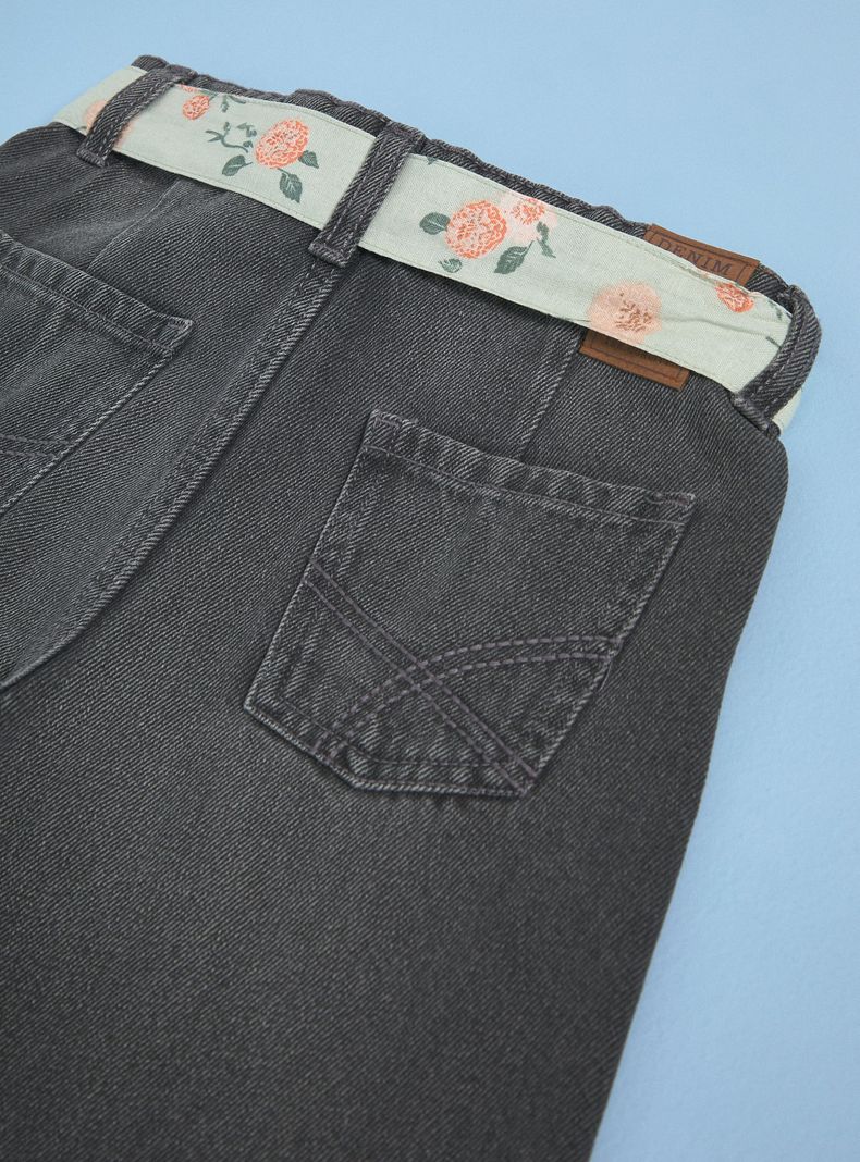 Jeans Pierna Ancha Cinturón-1