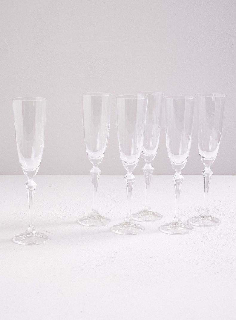 Set 6 Copas Cristal Elizabeth Champaña-0