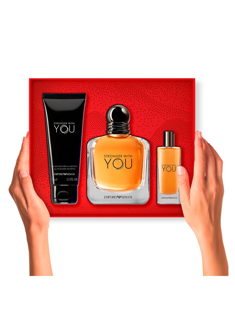 Set Perfume Stronger With You EDT Hombre 100ml + 15ml + Gel de Ducha 75ml Giorgio Armani-2