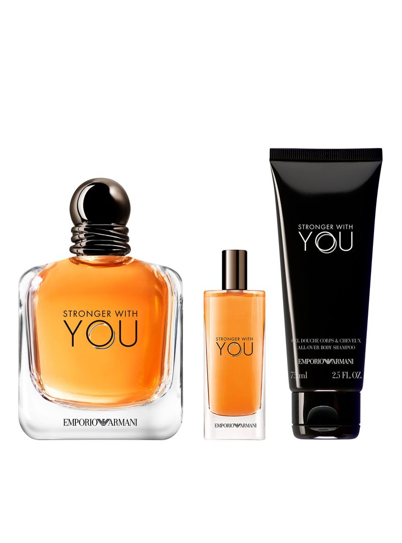 Set Perfume Stronger With You EDT Hombre 100ml + 15ml + Gel de Ducha 75ml Giorgio Armani-0