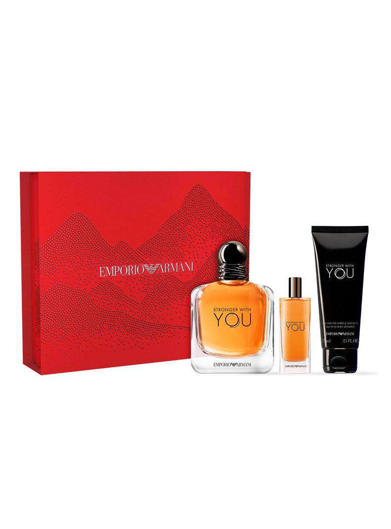Set Perfume Stronger With You EDT Hombre 100ml + 15ml + Gel de Ducha 75ml Giorgio Armani-1