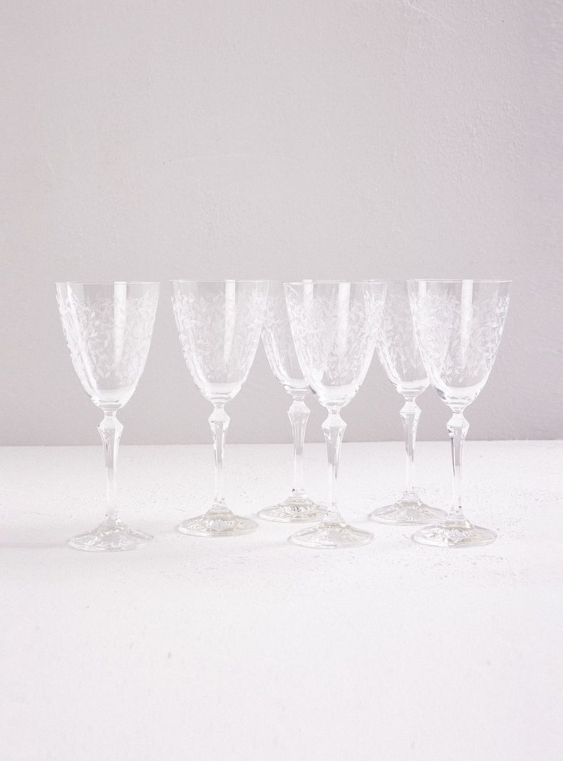 Set 6 Copas Cristal Tallado Elizabeth Tinto 350 ml-0