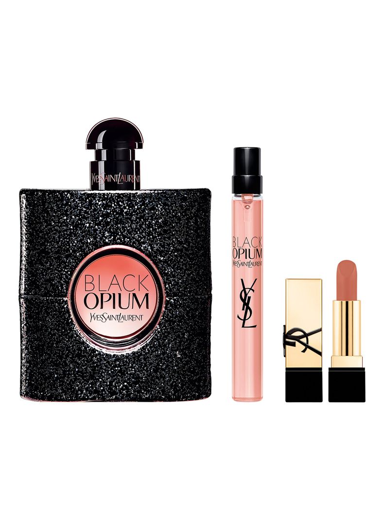 Set Perfume Black Opium EDP Mujer 90ml + 10ml + Mini Labial Rouge Pur Couture NM Yves Saint Laurent-0