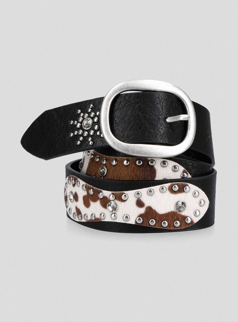 Cinturón Western Tachas Cuero Sintético-0