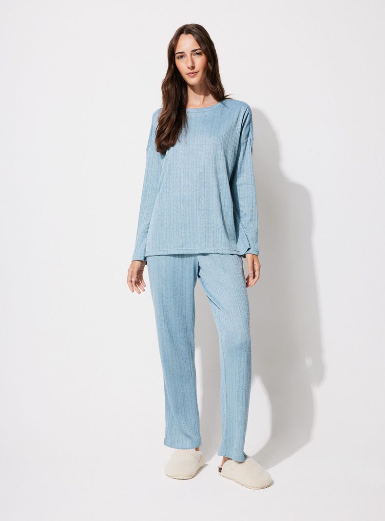 Pijama 1 Color Tela Tejida Fantasía-4