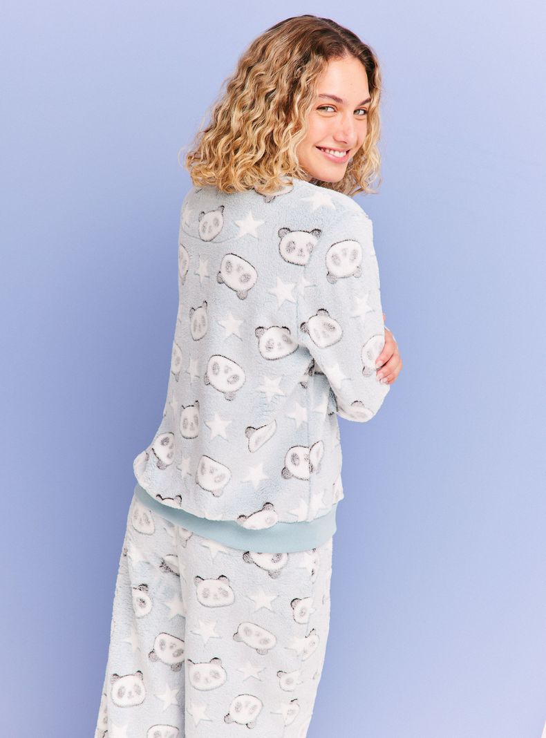 Pijama Largo Coral Embosse-1