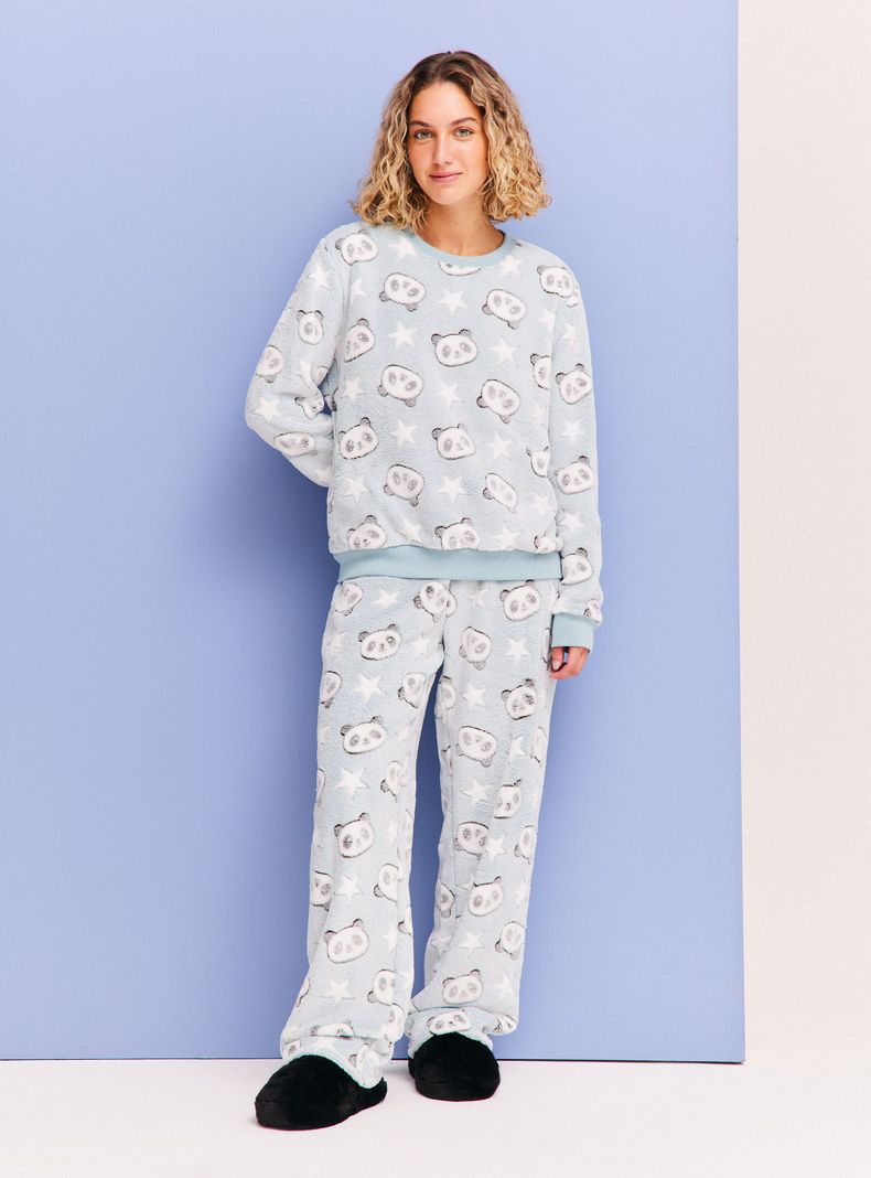 Pijama Largo Coral Embosse-4