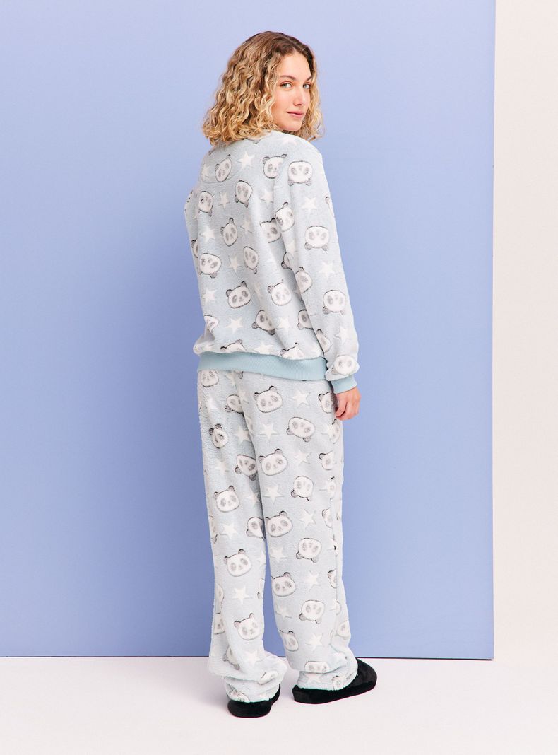 Pijama Largo Coral Embosse-5