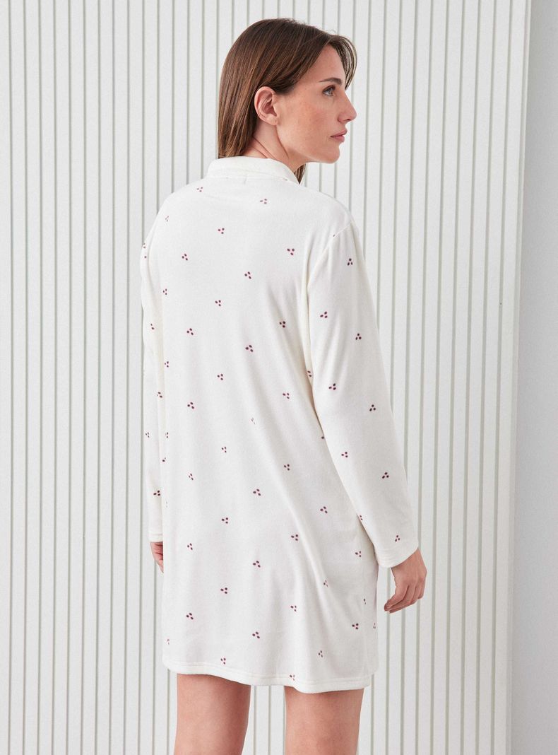 Camisa de Dormir Full Print Polar Hojas-1