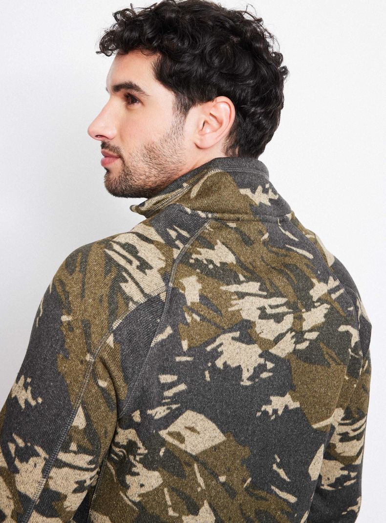 Polar Diseño Estampado Medio Cierre-3
