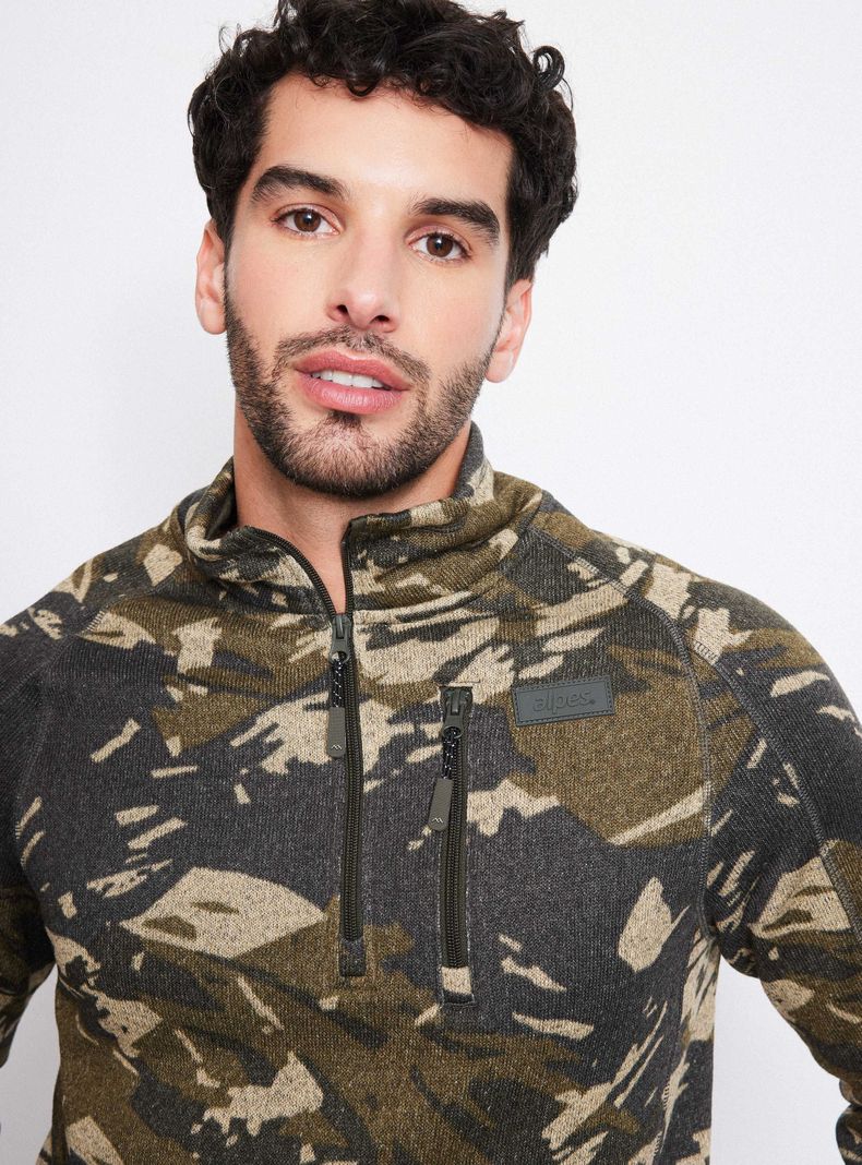 Polar Diseño Estampado Medio Cierre-2