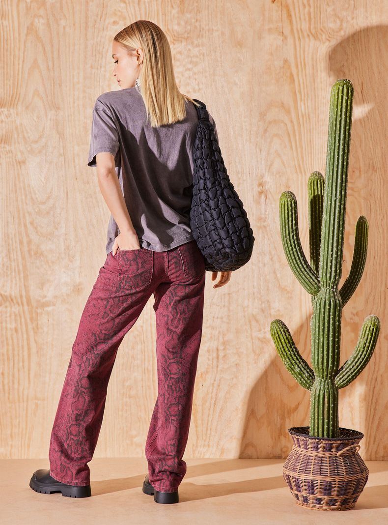 Jeans Straight Animal Print Color Estampado-5