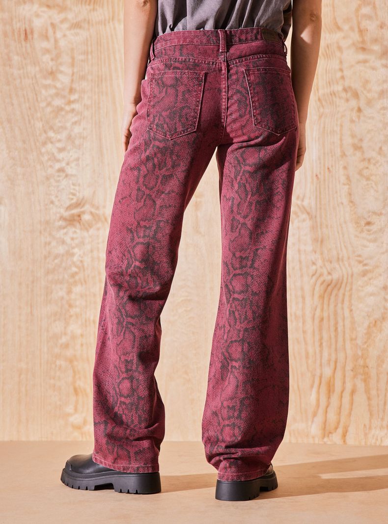 Jeans Straight Animal Print Color Estampado-1