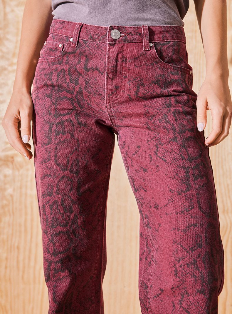 Jeans Straight Animal Print Color Estampado-2