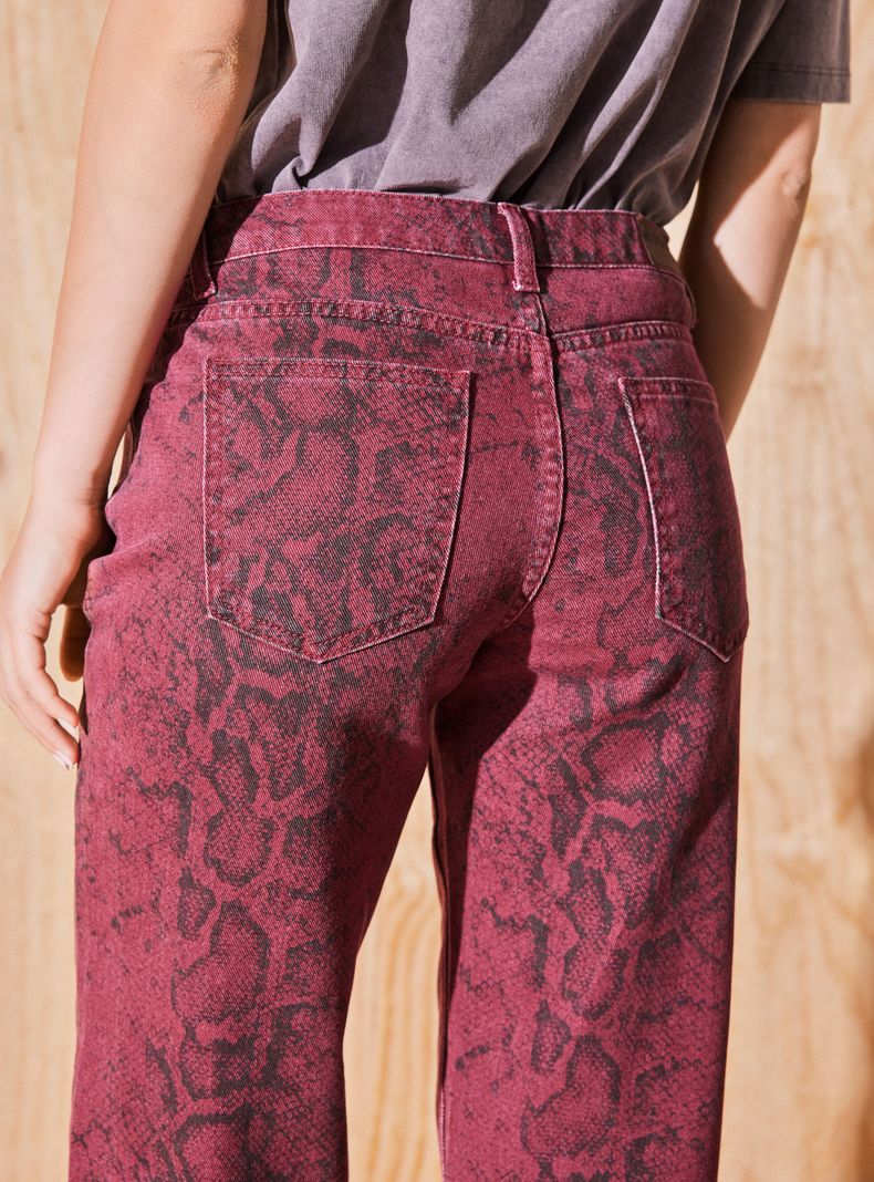 Jeans Straight Animal Print Color Estampado-3