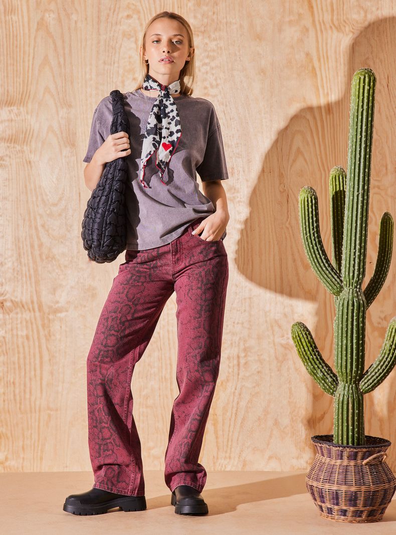 Jeans Straight Animal Print Color Estampado-4