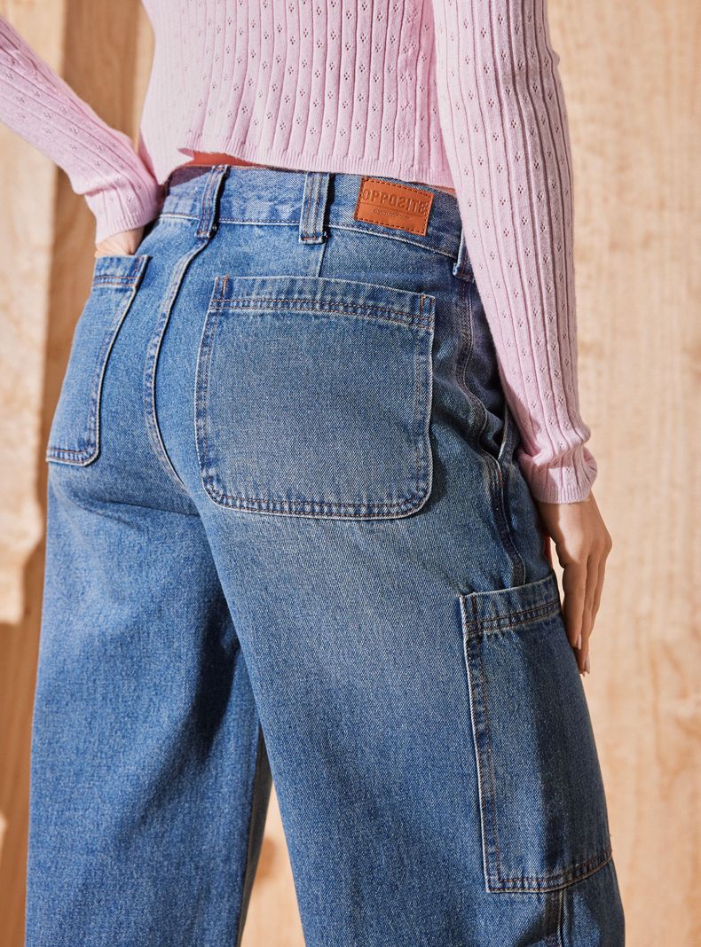 Jeans con Detallles de Cortes y Bolsillos Costado-3