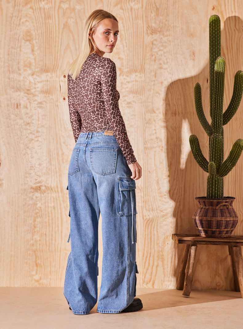 Jeans Wide Leg Multi Bolsillos-5