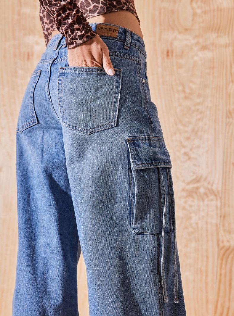 Jeans Wide Leg Multi Bolsillos-3
