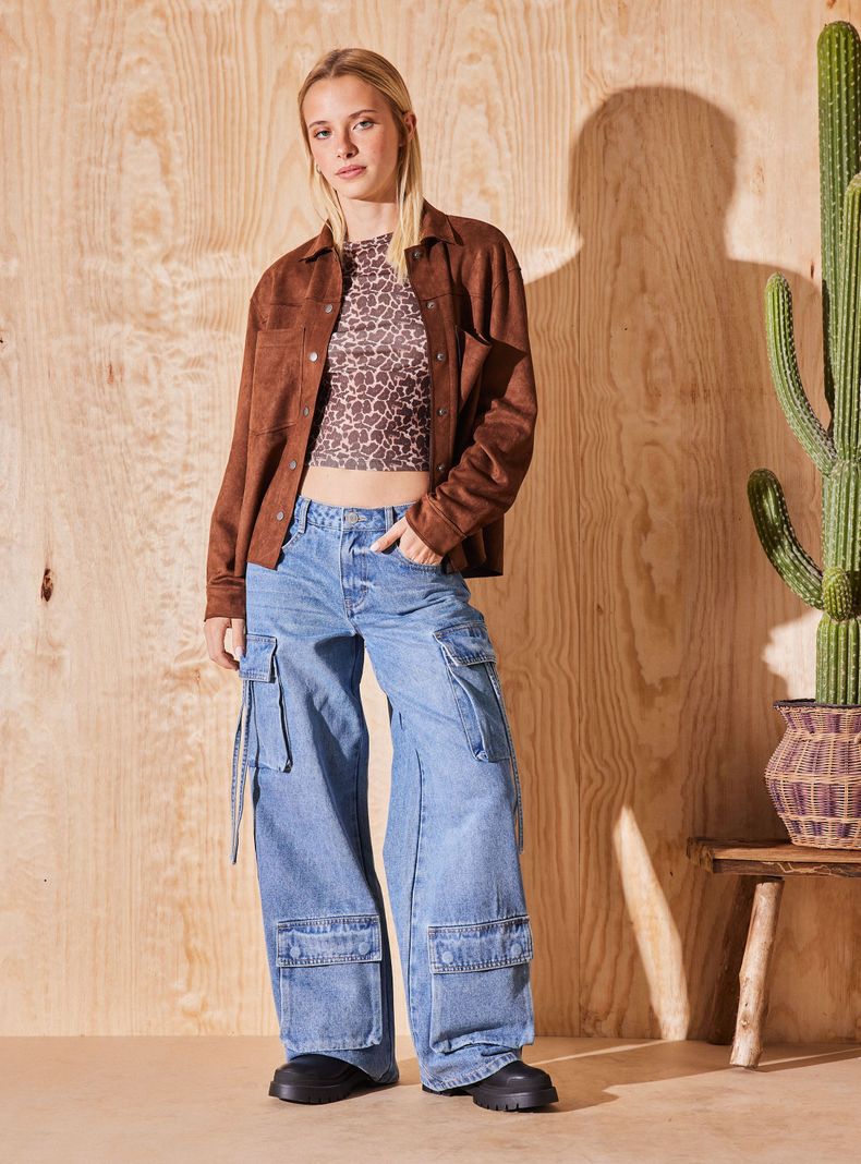 Jeans Wide Leg Multi Bolsillos-4