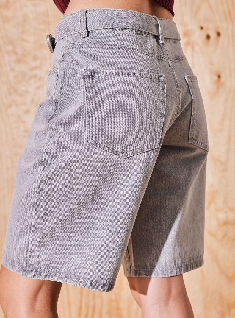 Short Bermuda con Cinturón Hebilla Boho-3