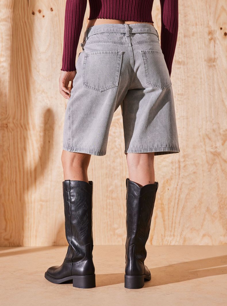 Short Bermuda con Cinturón Hebilla Boho-1