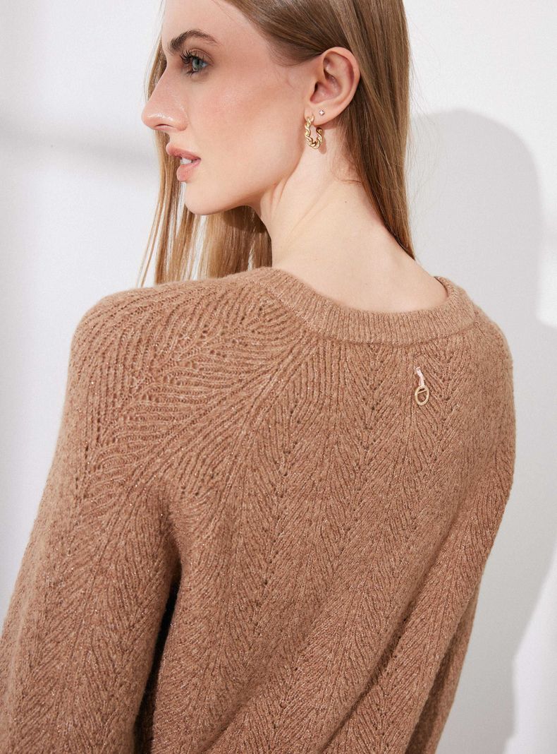 Sweater Trenzado con Hilo Metalizado-3