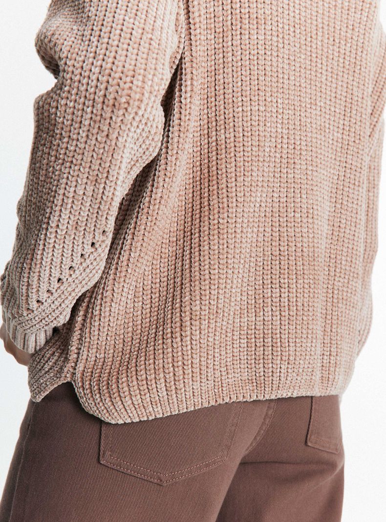 Sweater Sólido Cuello Redondo-3